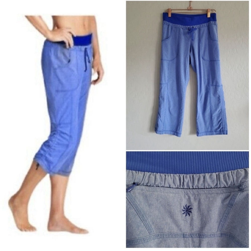 Athleta Blue Capri Pants Women's Size‎ 0 Yoga Activewear Cropped Lounge Active